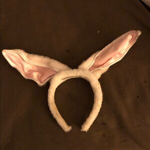 Pink and White Bunny Ear Headband